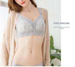 Ladies' solid Color lace splice bra Size: 75D 80D 85D 90D 95D