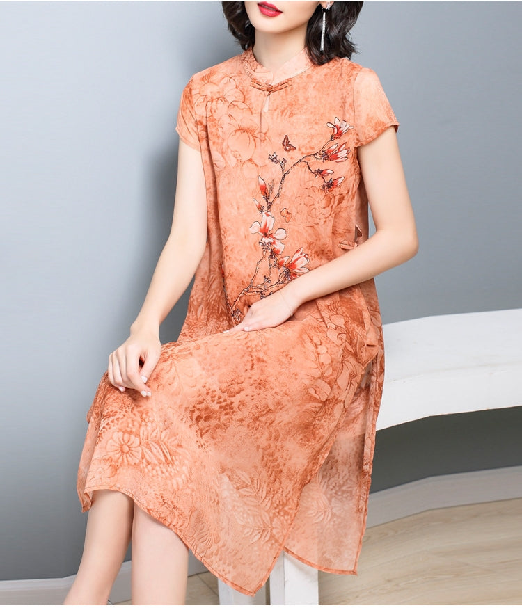 Orange cheongsam outlet