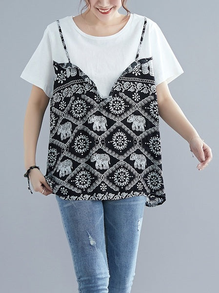 Orsolya Mock 2 Piece Elephant Blouse (EXTRA BIG SIZE)