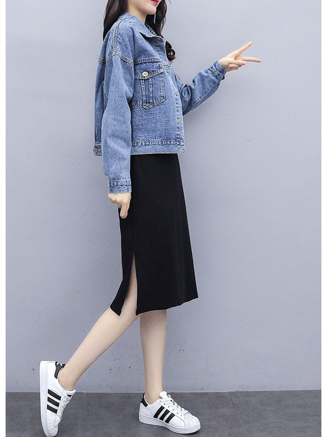 Off shoulder jean jacket plus outlet size