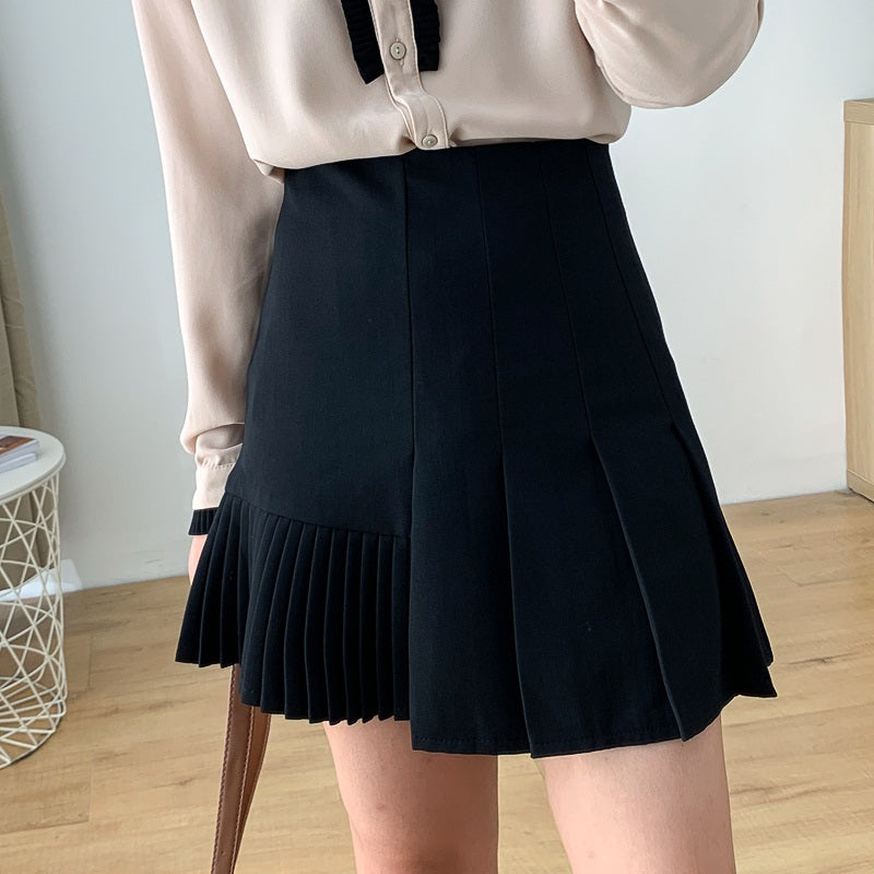 Plus size black 2024 pleated mini skirt