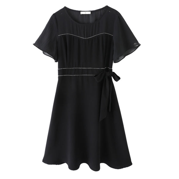 Plus Size Sweetheart Chiffon Short Sleeve Dress