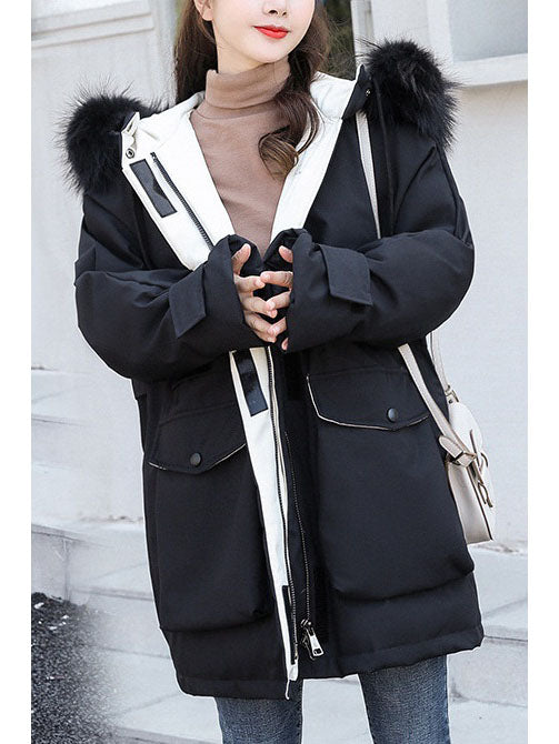 50-110KG Women's Winter Coats Big Faux Fur Hooded Ducke Down