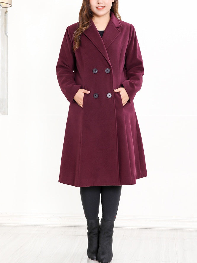 Red plus size pea coat sale