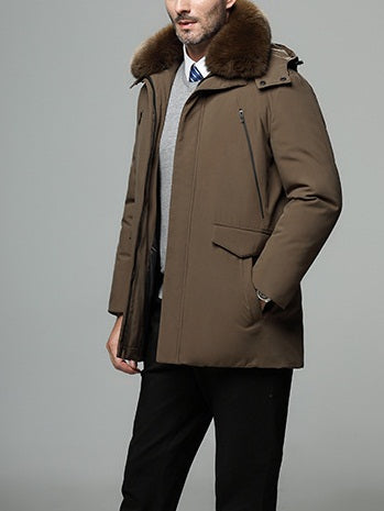 Mens fur collar on sale parka