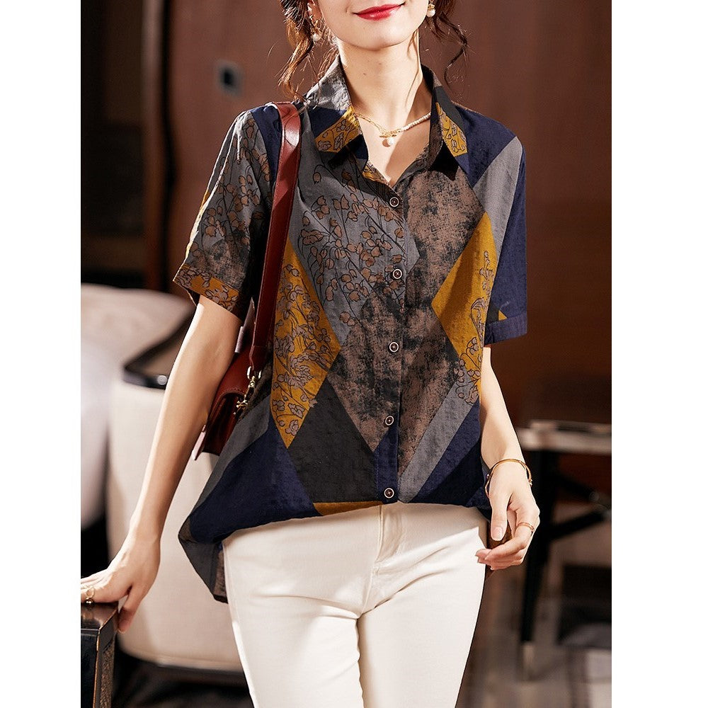 Plus Size Shirt Tapestry Blouse