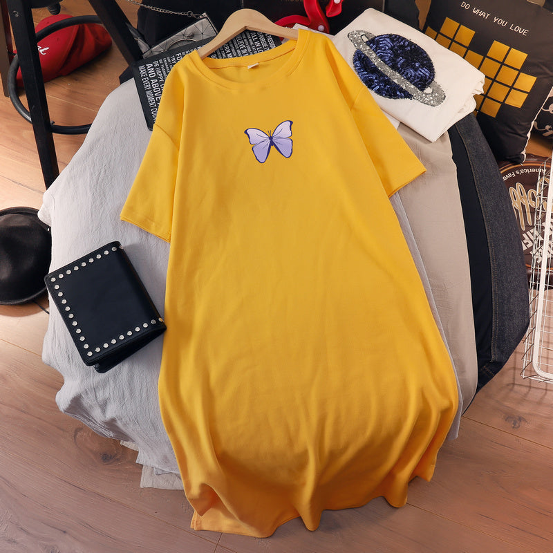 Leonarda Plus Size Purple Butterfly Cotton Short Sleeve Midi T Shirt D –  Pluspreorder