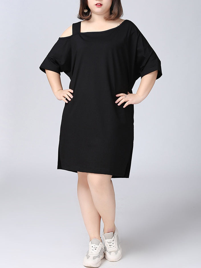 Off the shoulder t shirt cheap dress plus size