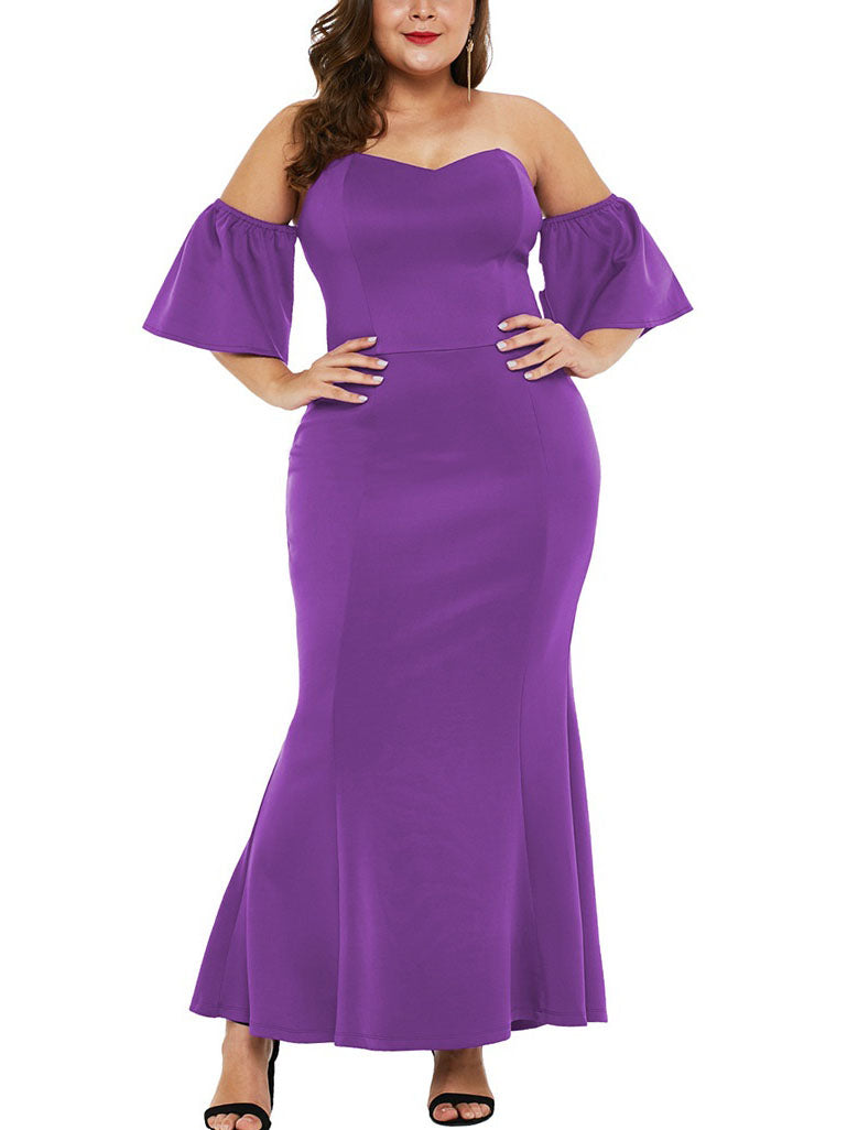 Eggplant color outlet dress plus size