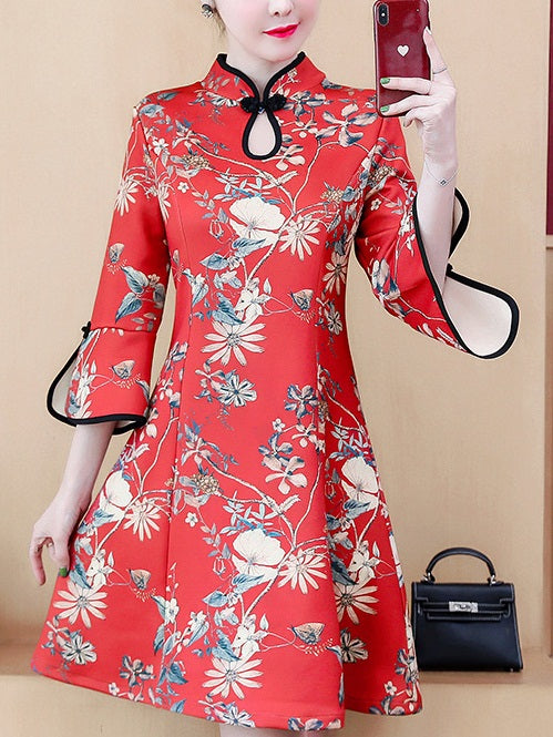 Red chinese mini on sale dress