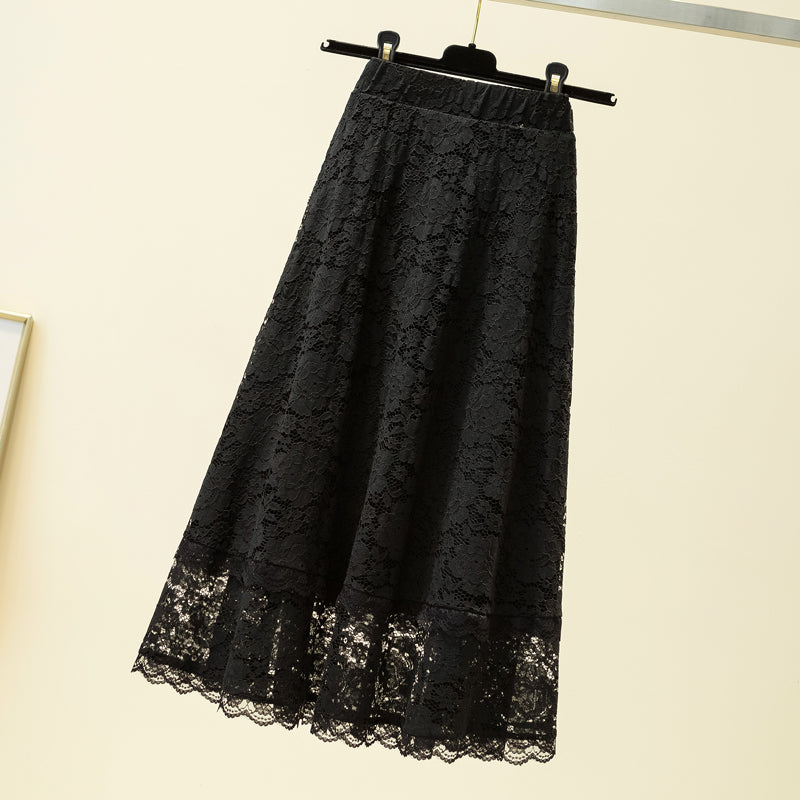 Plus size hotsell lace midi skirt