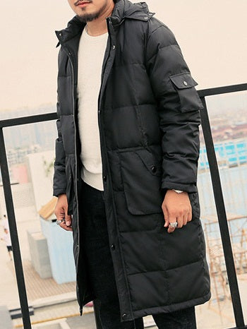 Mens knee length padded on sale coat