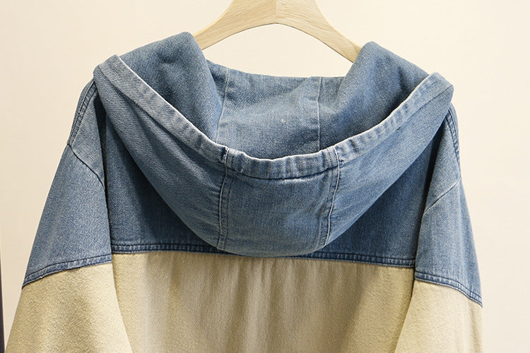 Juniors' Tinseltown Cotton Hooded Denim Jacket Medium Wash Size Large Blue  | eBay