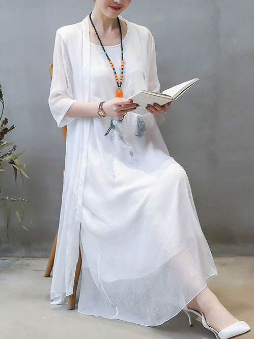 White linen plus on sale size maxi dress