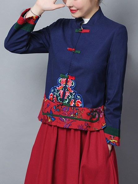 Chinese collar jacket best sale for ladies