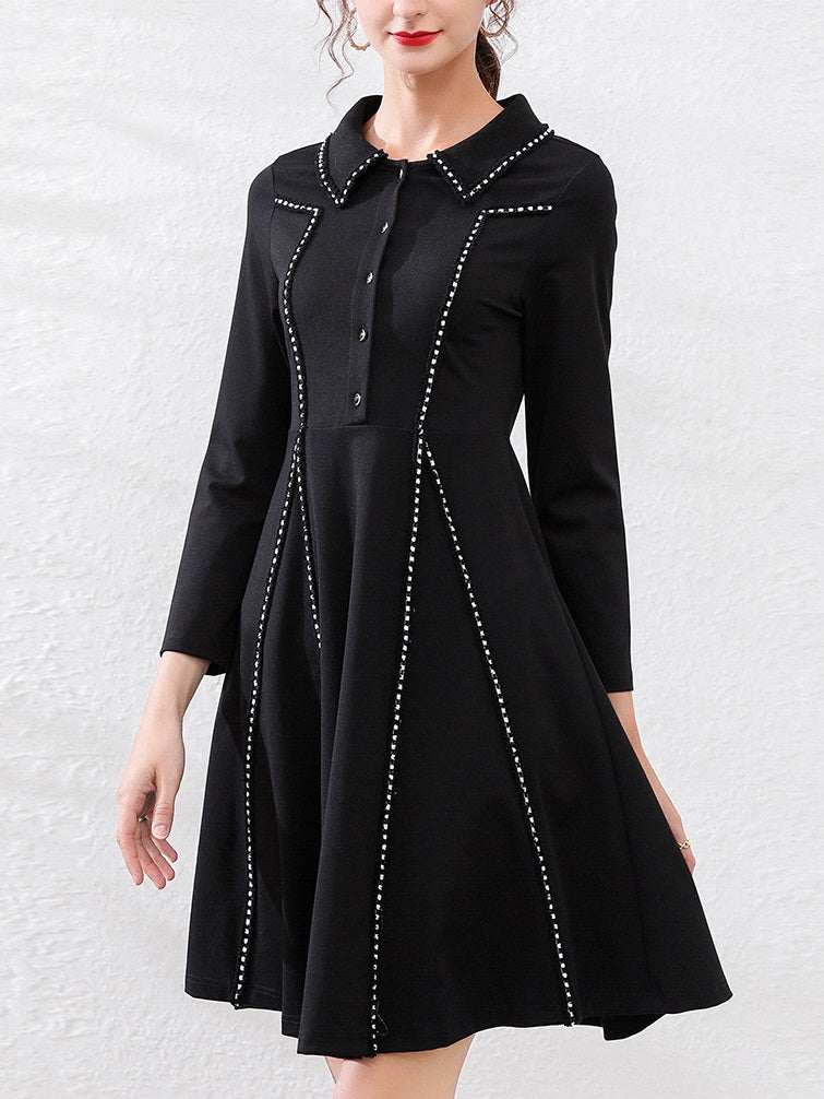 Laylee Plus Size Work Swing Long Sleeve Shirt Dress