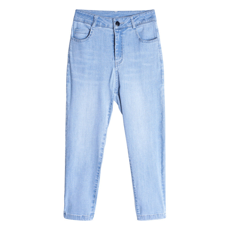 Long Capri Stretch Pants With Pockets - Black, White, Navy blue