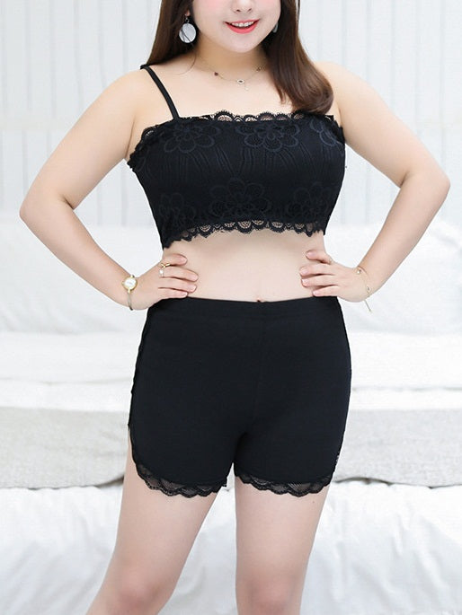 Plus size outlet lace shorts