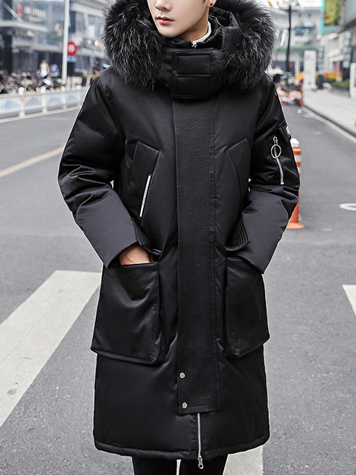 Black fur winter outlet jacket