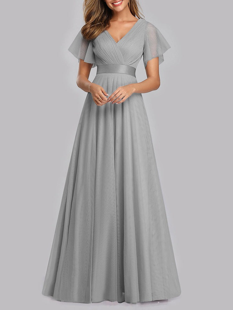 Grey evening maxi dress best sale