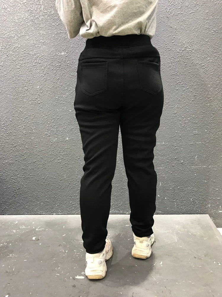 Plus Size Winter Fleece Inside Thermal Leggings Long Pants (Black) (EX –  Pluspreorder