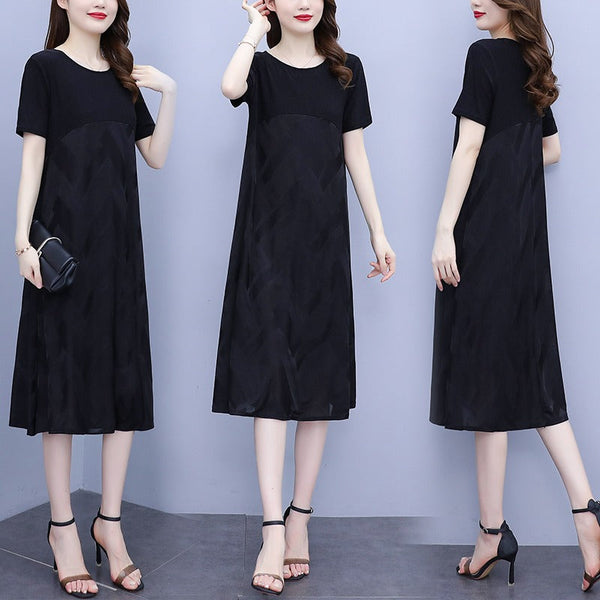 Plus Size Black A Line Flattering Dress