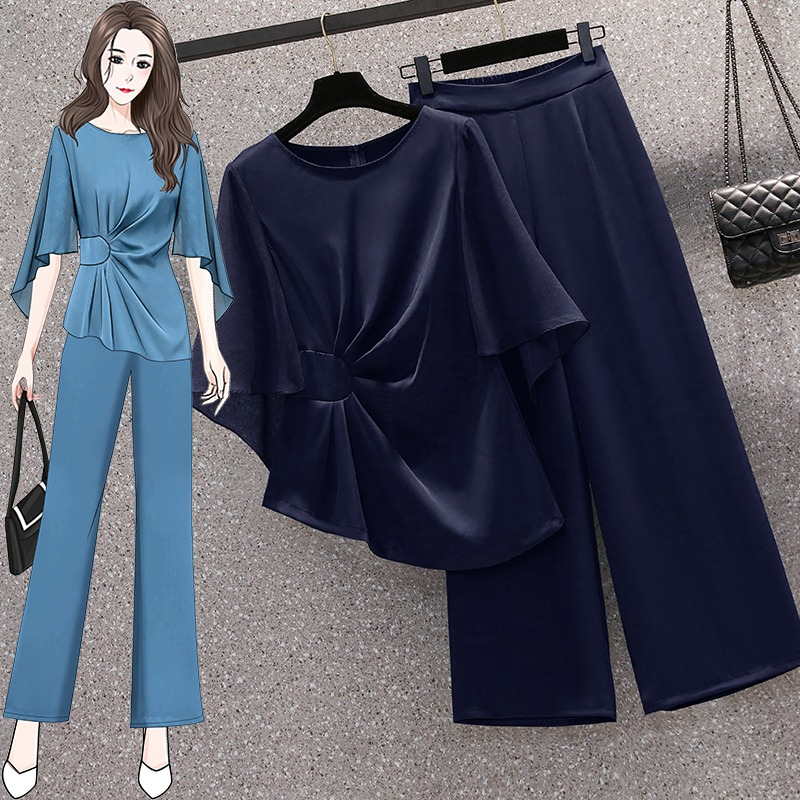 Purple Formal Blouse and Pants SET L- XL, Women's Fashion, Dresses & Sets,  Sets or Coordinates on Carousell
