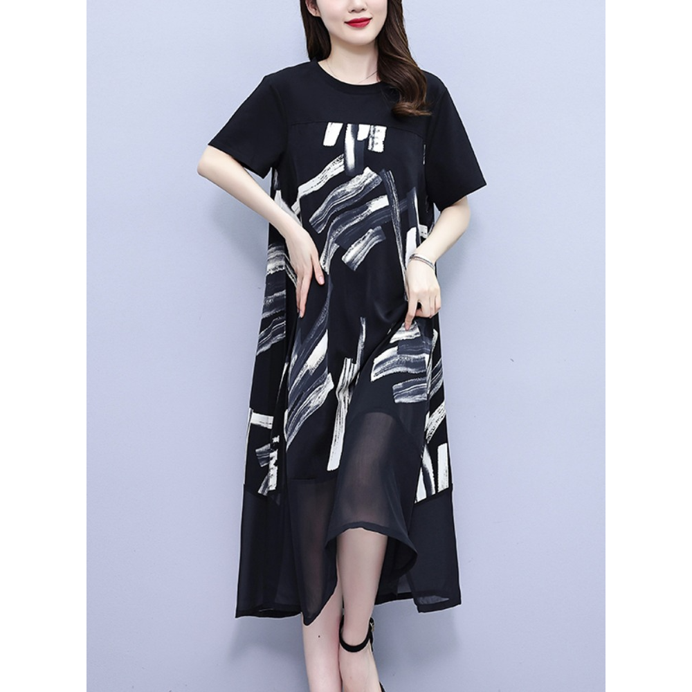 Plus Size Brush Strokes Dress