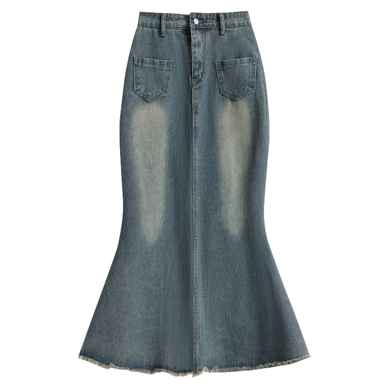 Plus size shop denim mermaid skirt