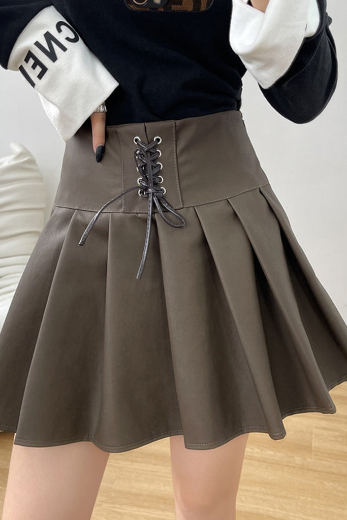 Plus size shop lace up skirt