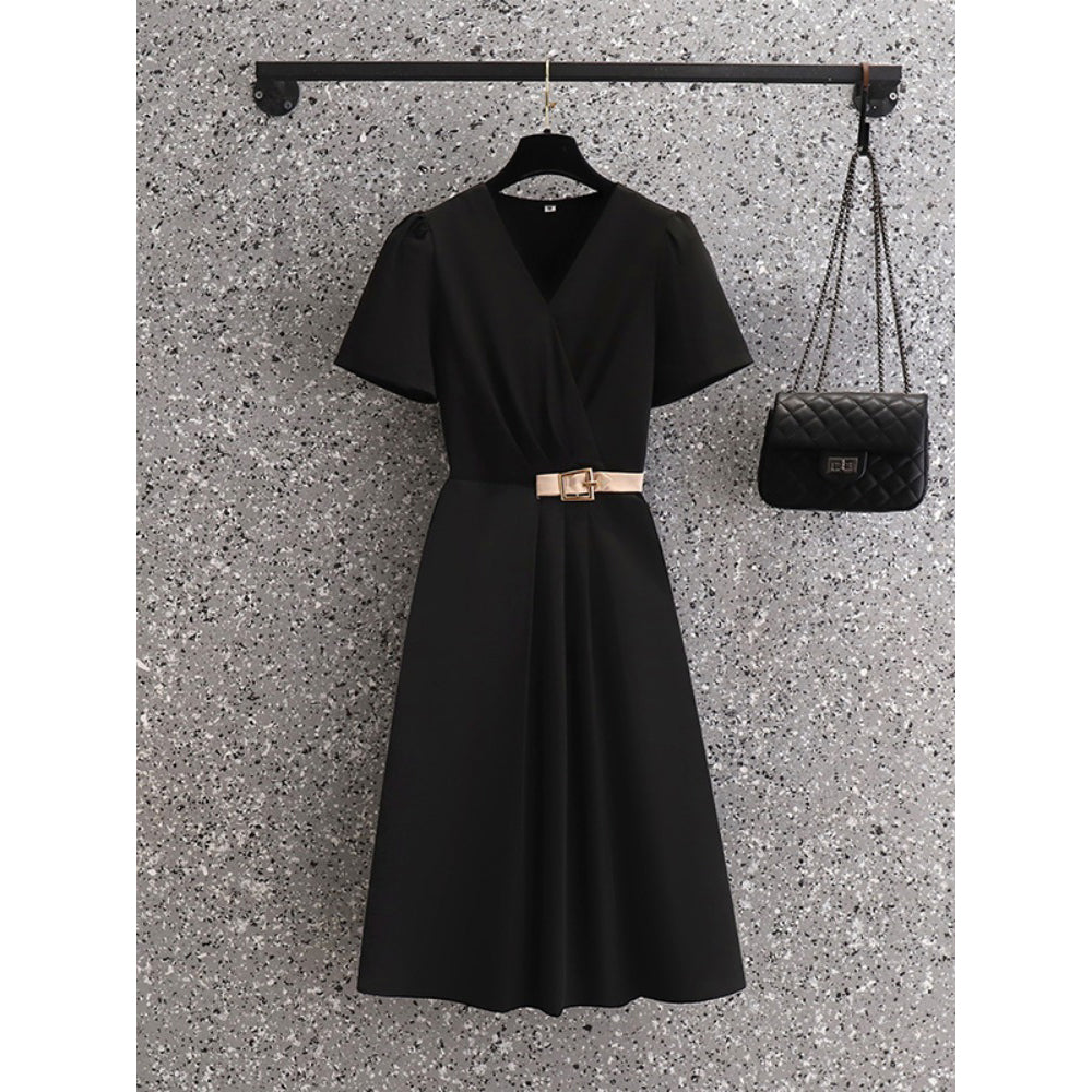 Plus Size Korean Belt Dress