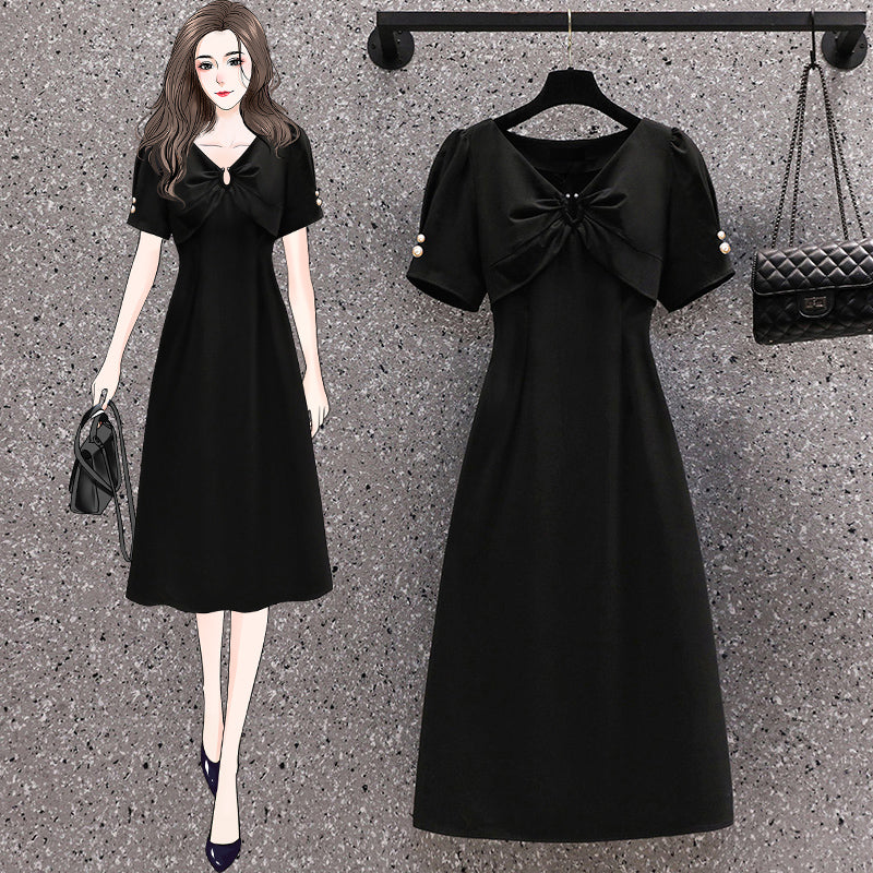 Plus Size Korean Black Dress