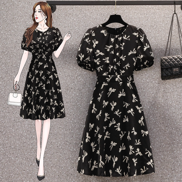 Plus Size Korean Ribbon Dress