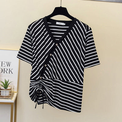 Plus Size Stripe Side Top