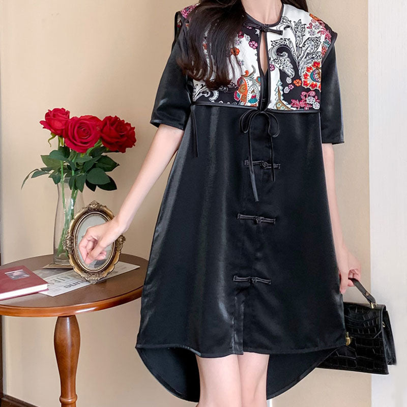 Plus Size Velvet Modern Loose Cheongsam Dress