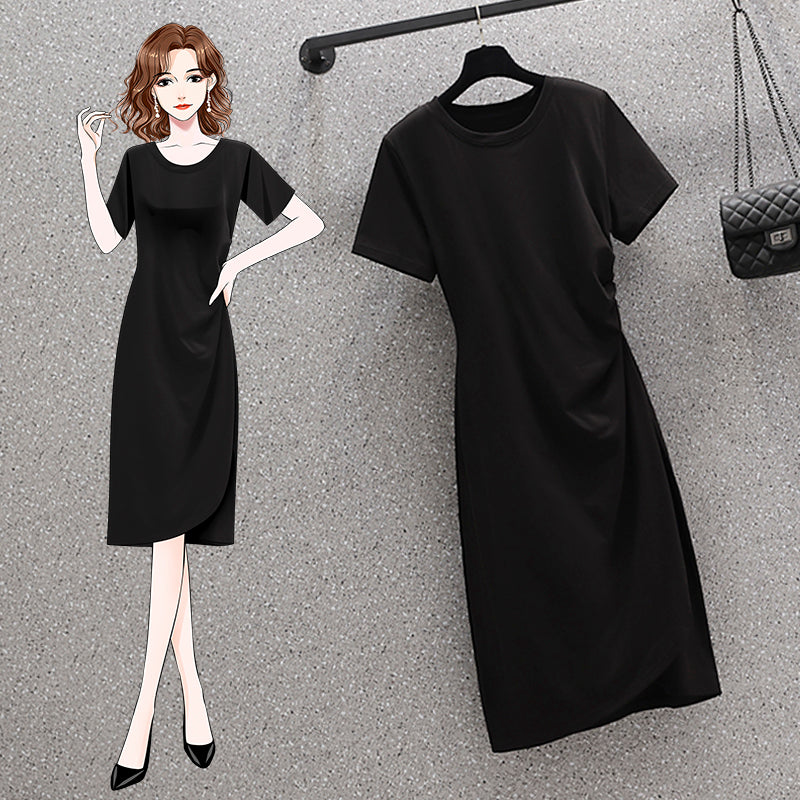 (Special Price!) Plus Size Black Wrap Shift Dress