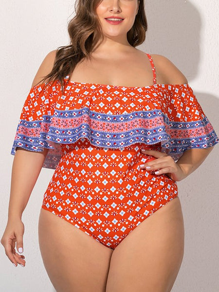 Off the shoulder discount bathing suit plus size