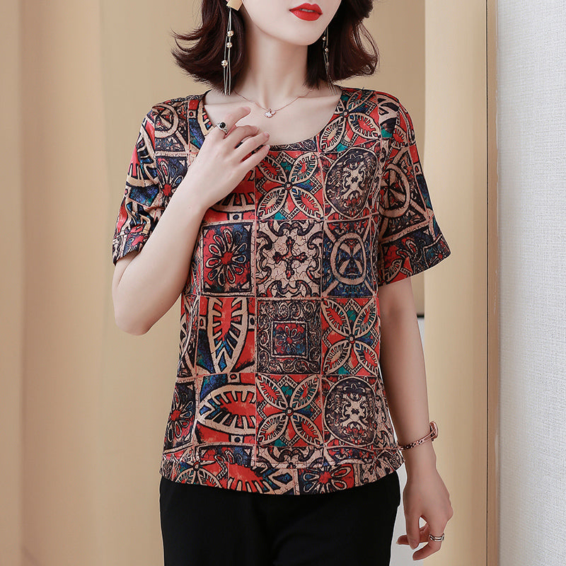 Red chiffon best sale blouse plus size