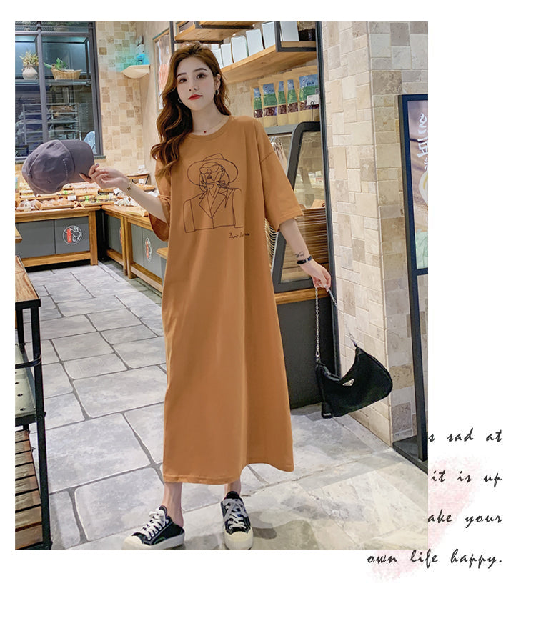 Long sleeve t shirt midi dress hotsell