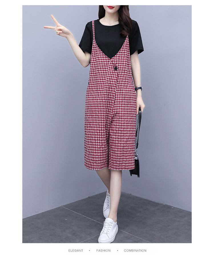 Checkered hot sale overalls shorts