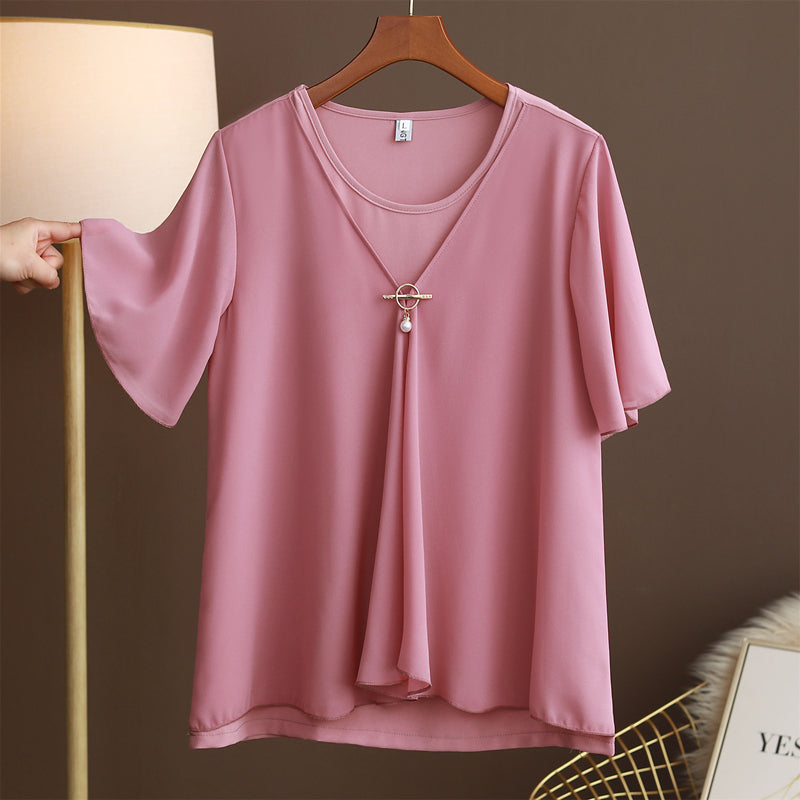 Plus Size Charm Chiffon Blouse