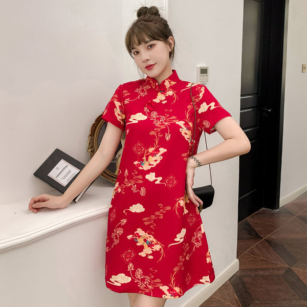 Plus Size Red Modern Oriental Cheongsam