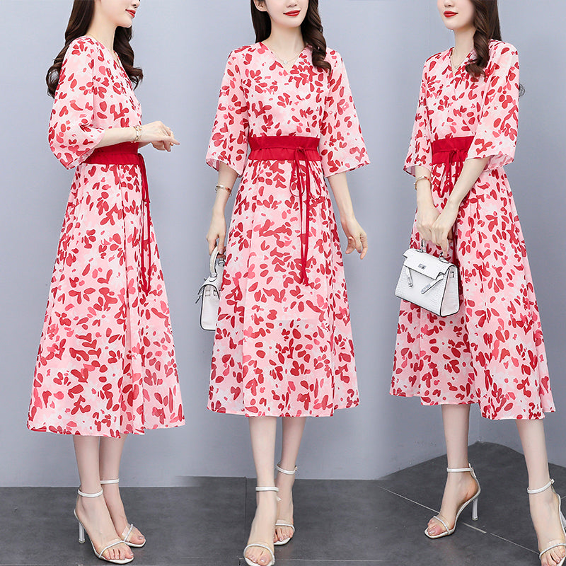 Plus Size Kimono Wrap Midi Dress