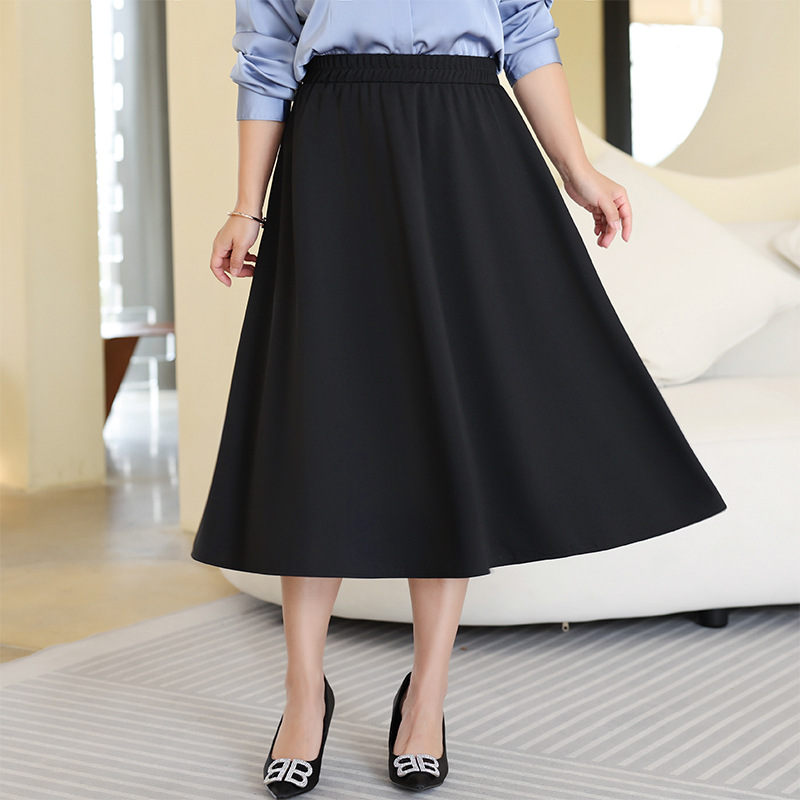 Plus Size Office A Line Midi Skirt Extra Big Size