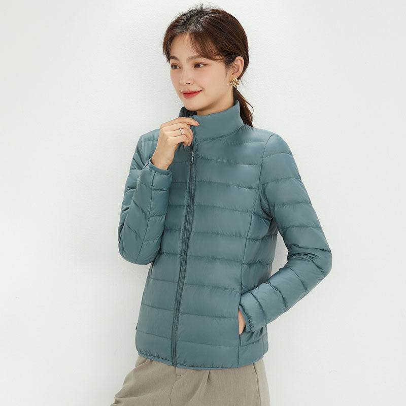 Plus Size Stand Collar Lightweight Down Jacket – Pluspreorder