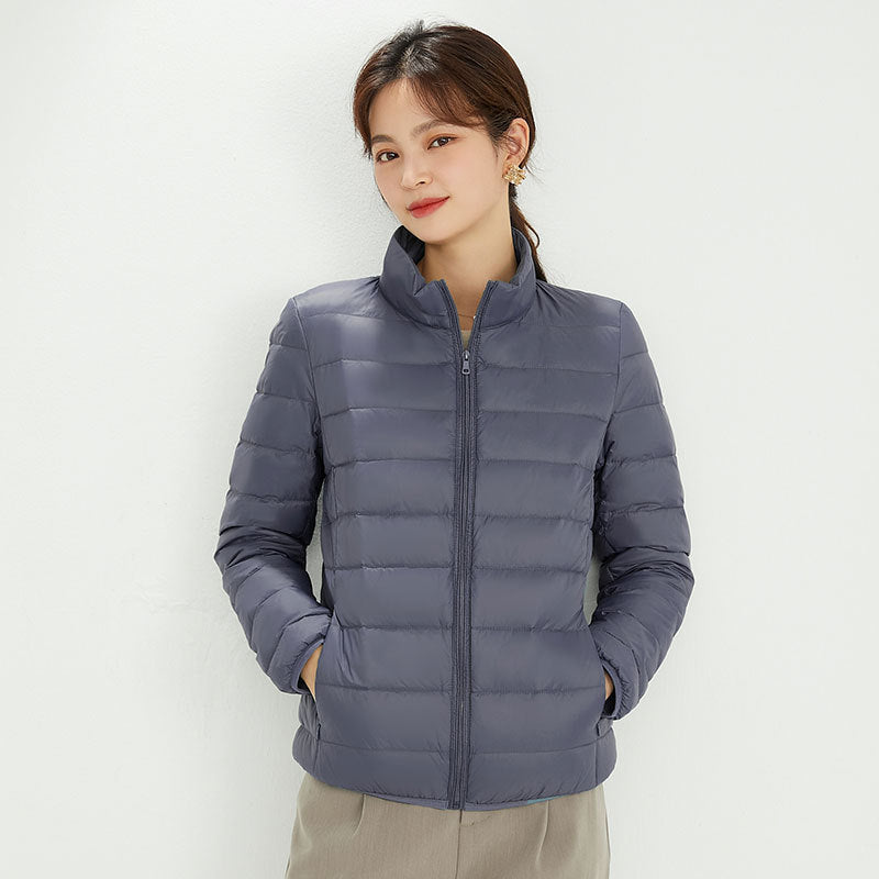 Plus Size Stand Collar Lightweight Down Jacket Pluspreorder