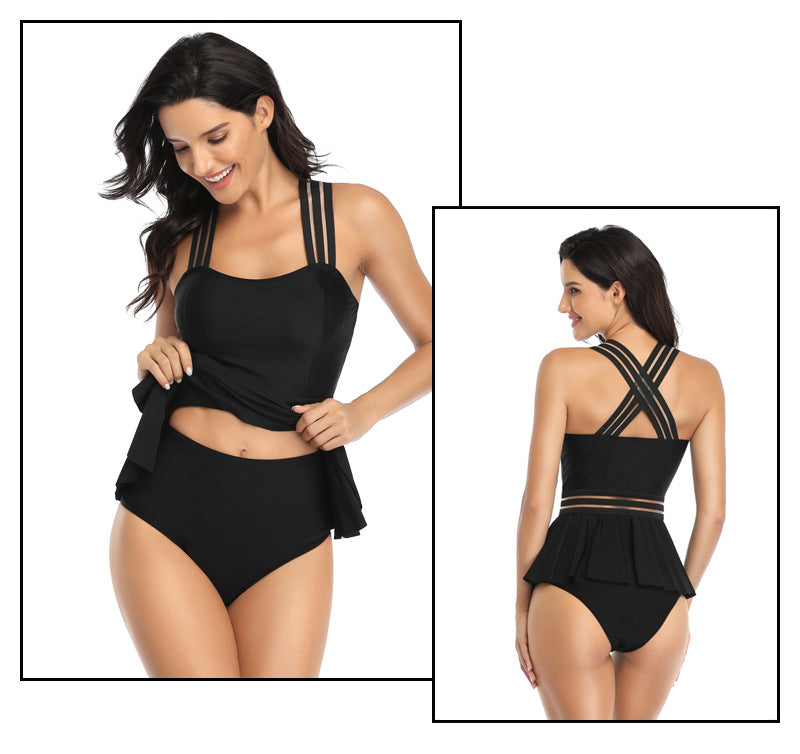 S XXL Plus Size Peplum Swimsuit Pluspreorder