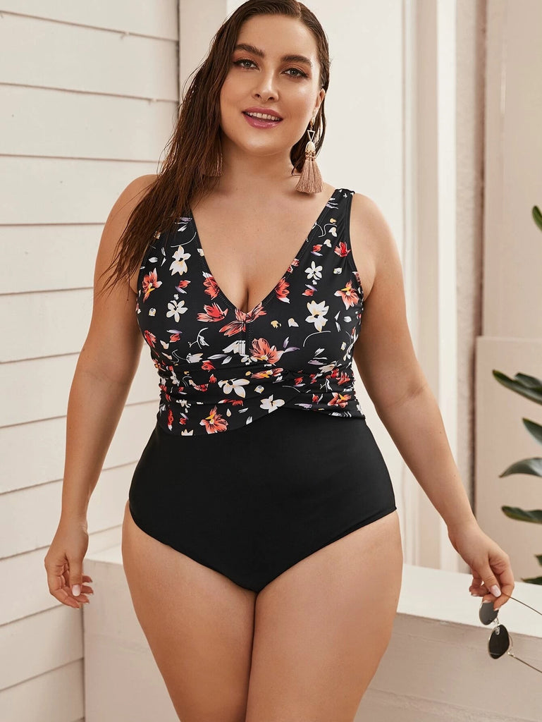 Cute plus size deals one piece swimsuit