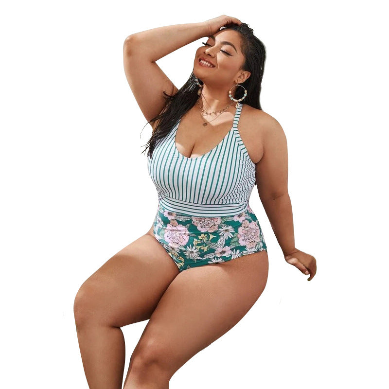 WOXINDA Women's Plus Size Printed Backless One-Piece Swimsuit Bathing Suit  Swimmwear Sun And Moon One Piece Swimwear One Piece Swimwear for Small Chest  Women 